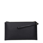 Pochette in pelle nera