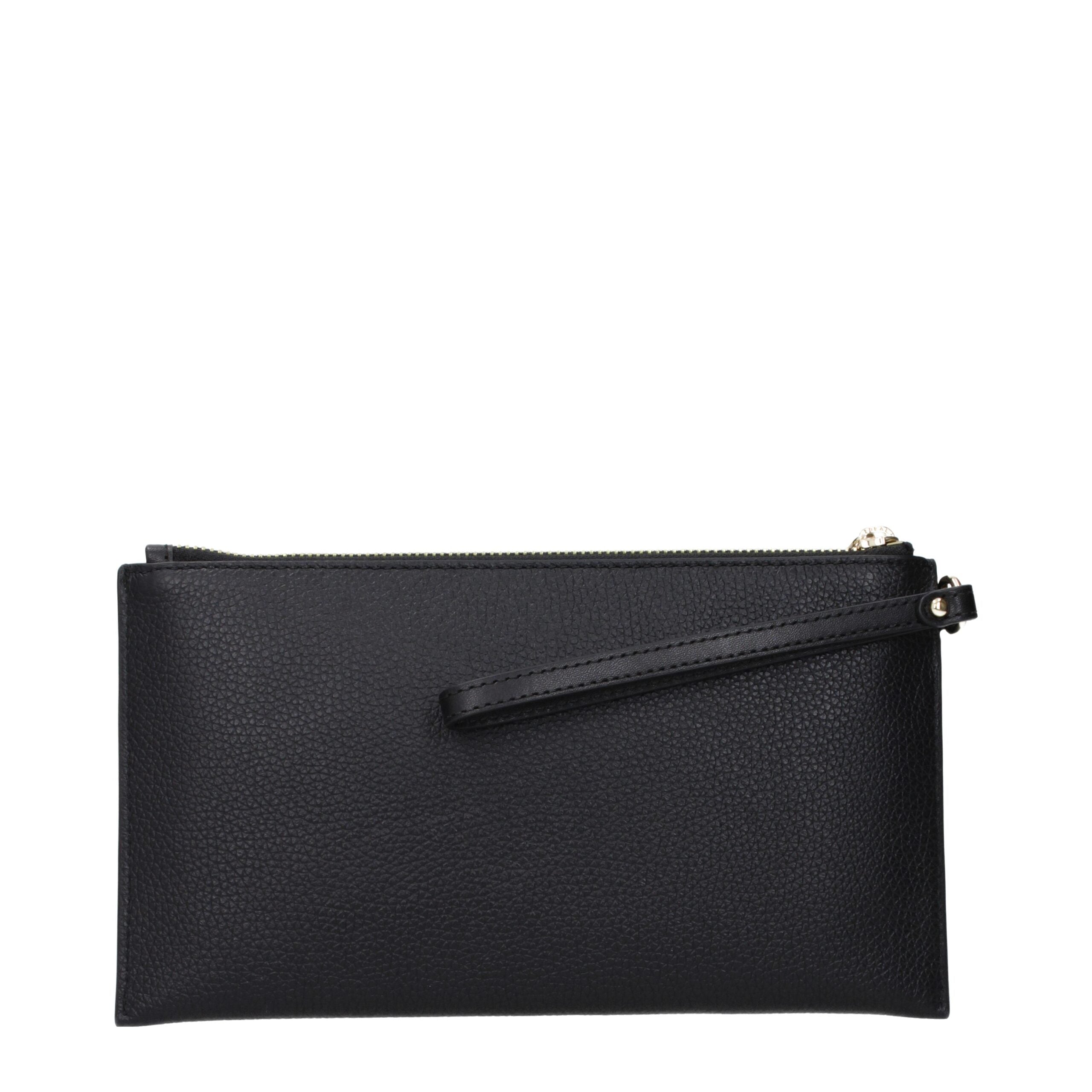 Pochette in pelle nera