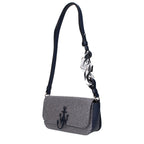 Schultertasche aus blauem Stoff