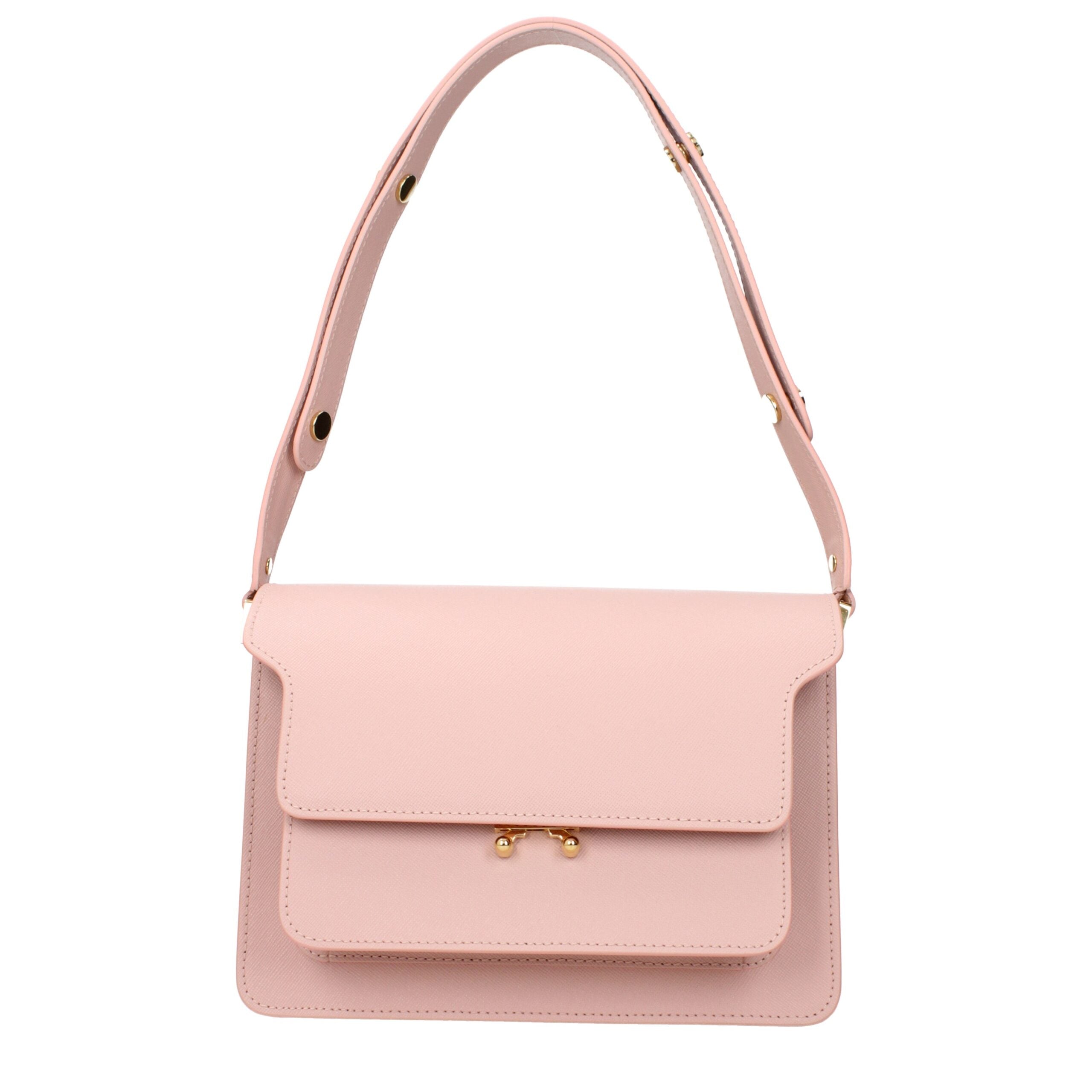 Pinke Lederschultertasche
