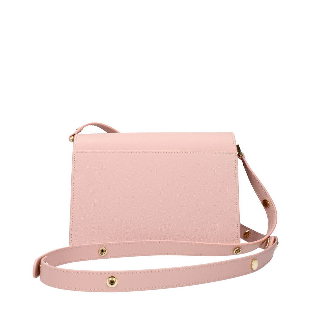 Pinke Lederschultertasche