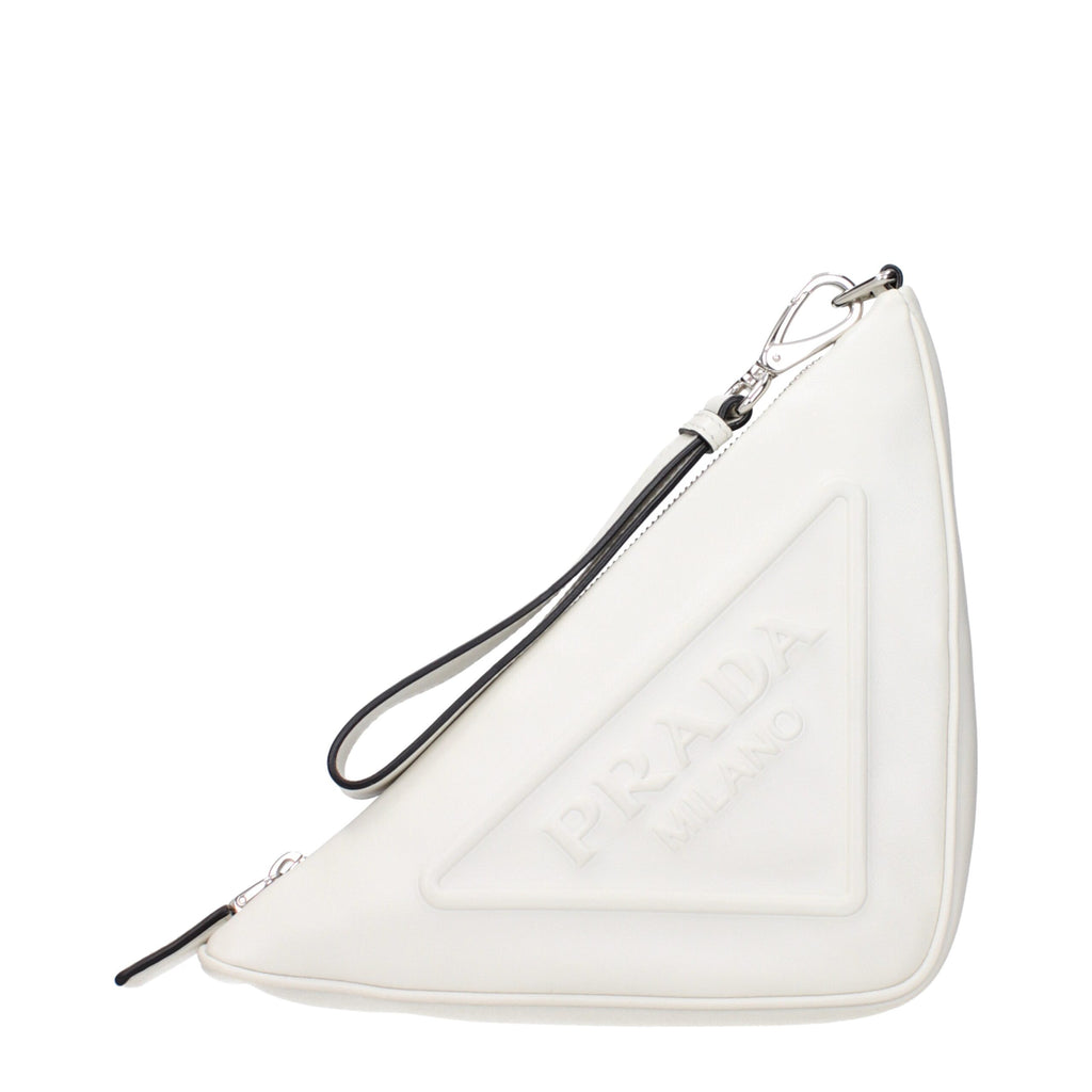 Weiße Lederclutch
