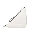 Weiße Lederclutch