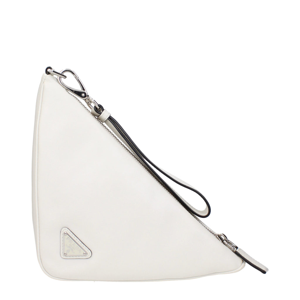 Weiße Lederclutch