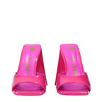 Pink Leather Platform Sandals