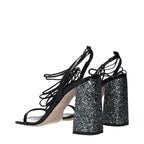 Black Leather Platform Sandals