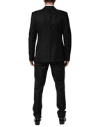 Black Jacquard Single Breasted 2 Piece Suit