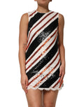 Mehrfarbiges Pailletten-Shiftkleid