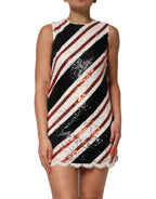 Mehrfarbiges Pailletten-Shiftkleid