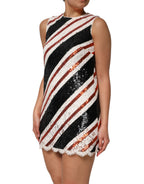 Mehrfarbiges Pailletten-Shiftkleid