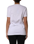 White Cotton Sequin Embellished Top T-shirt
