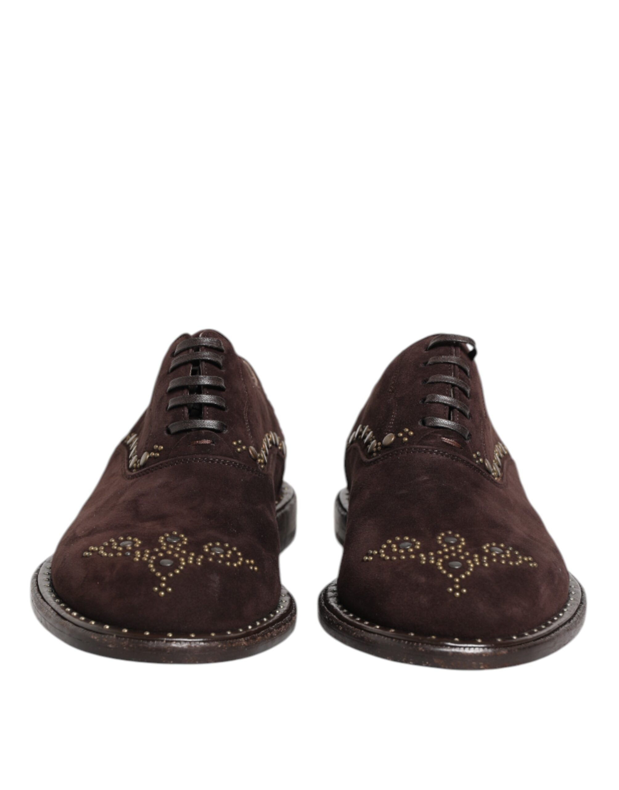 Braune Oxford-Schnürschuhe aus Samt