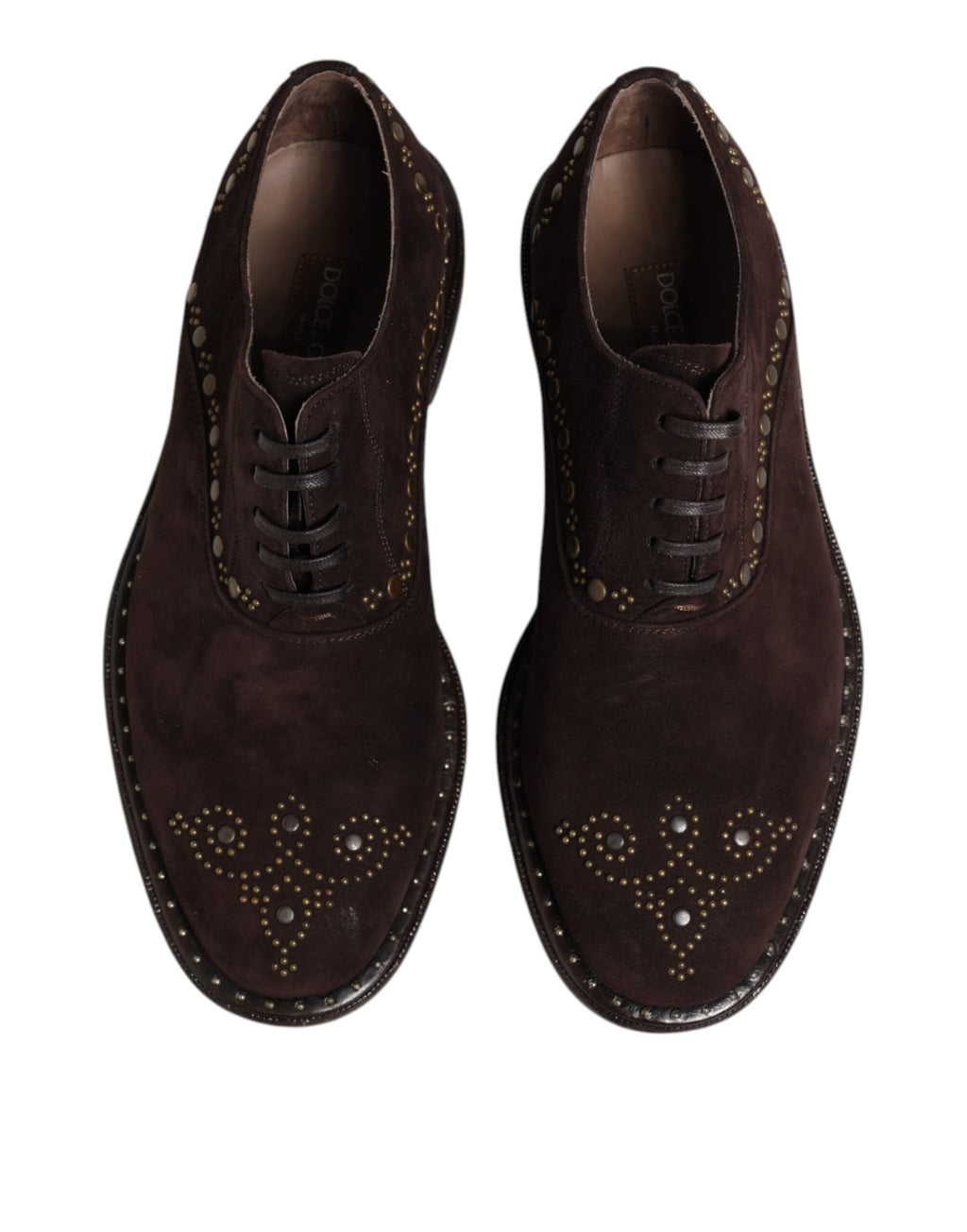 Braune Oxford-Schnürschuhe aus Samt