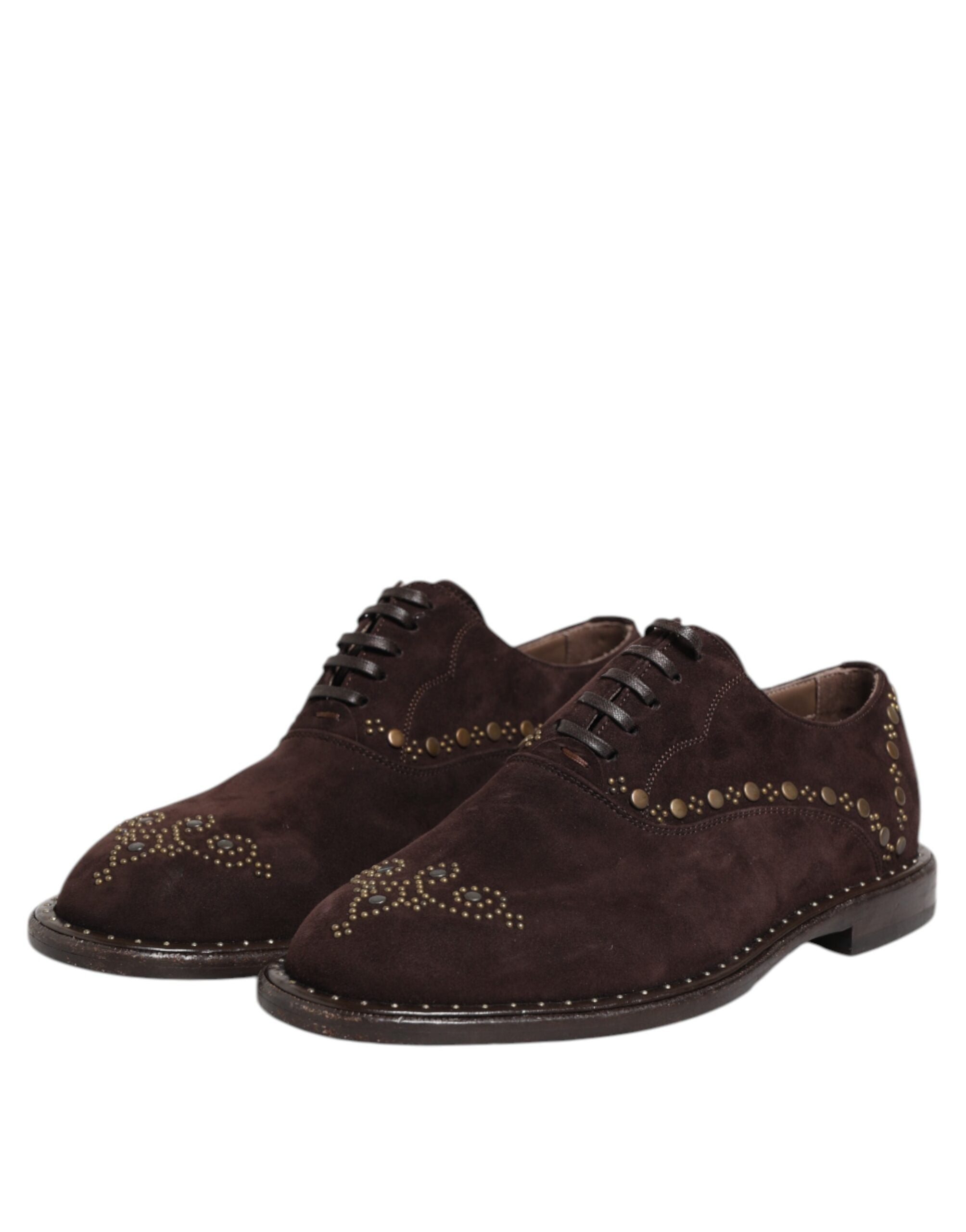 Braune Oxford-Schnürschuhe aus Samt