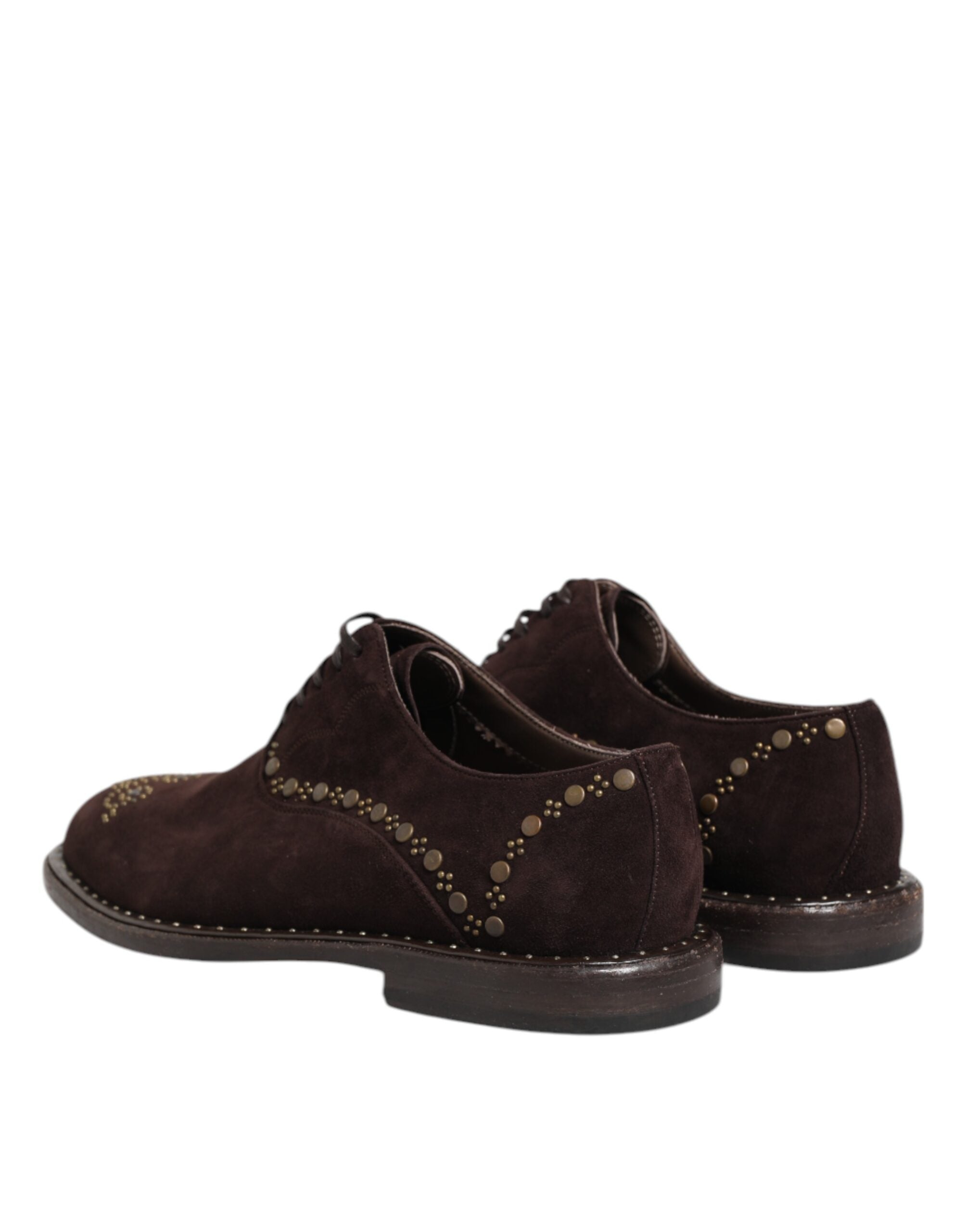 Braune Oxford-Schnürschuhe aus Samt