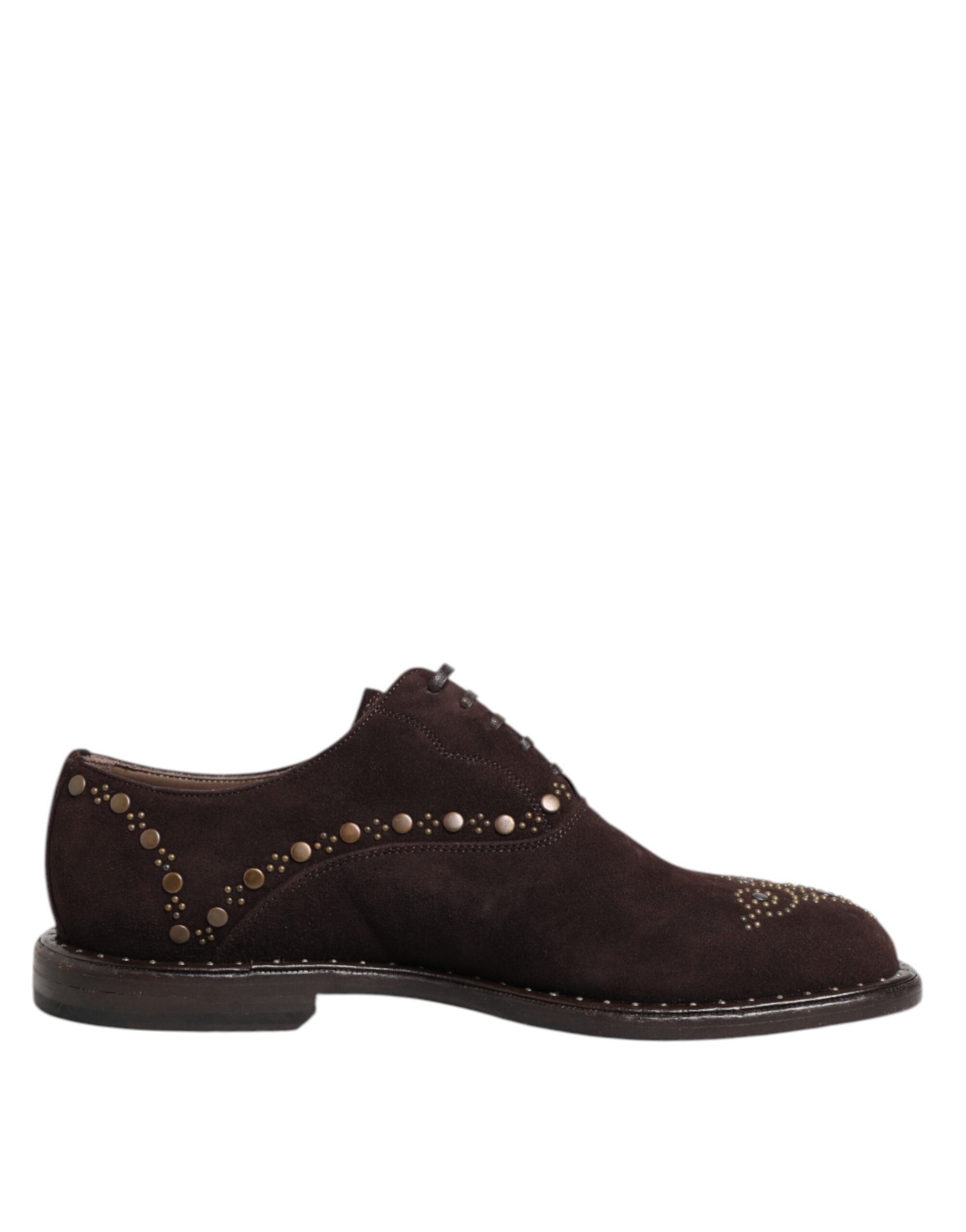 Braune Oxford-Schnürschuhe aus Samt