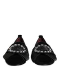Black VATICANO Crystal Ribbon Slip On Schuhe