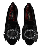 Black VATICANO Crystal Ribbon Slip On Schuhe
