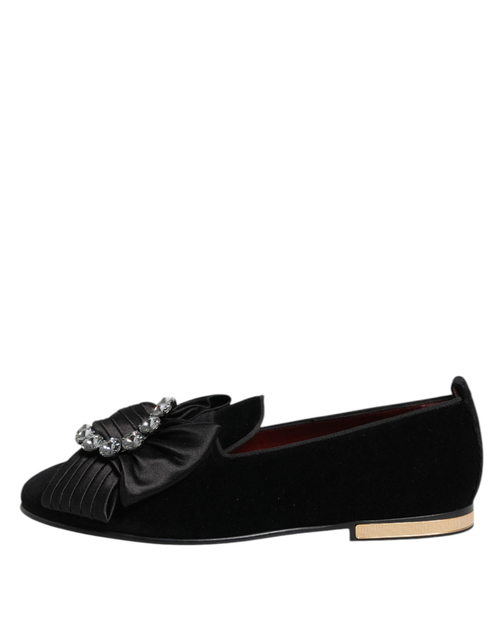 Black VATICANO Crystal Ribbon Slip On Schuhe
