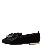 Black VATICANO Crystal Ribbon Slip On Schuhe