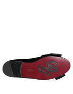 Black VATICANO Crystal Ribbon Slip On Schuhe