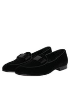 Schwarze Samt Loafer Formelle Herren Anzugschuhe