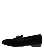 Schwarze Samt Loafer Formelle Herren Anzugschuhe