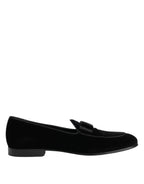 Schwarze Samt Loafer Formelle Herren Anzugschuhe