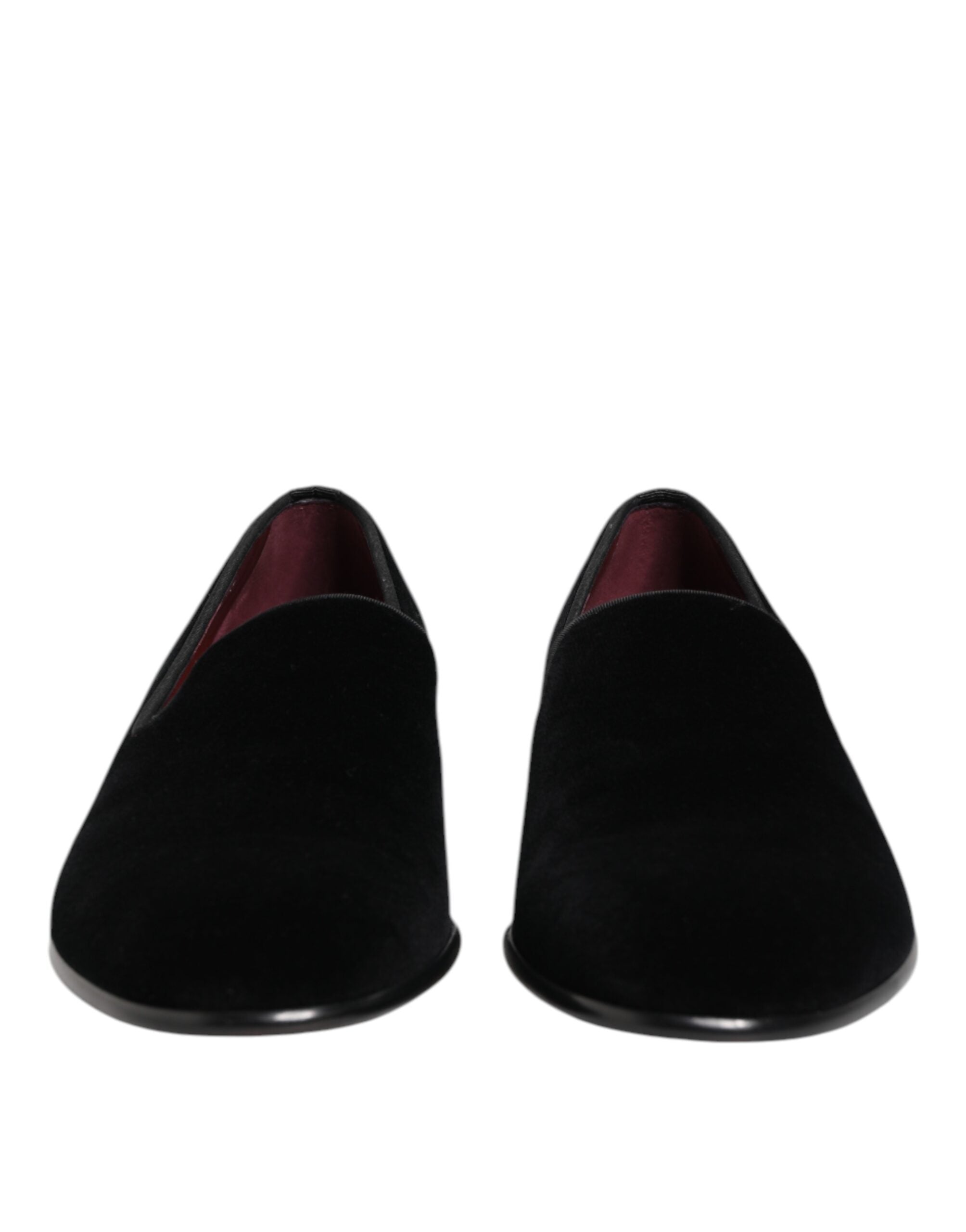 Black Velvet Slip-On Loafers Men's Formal Shoes