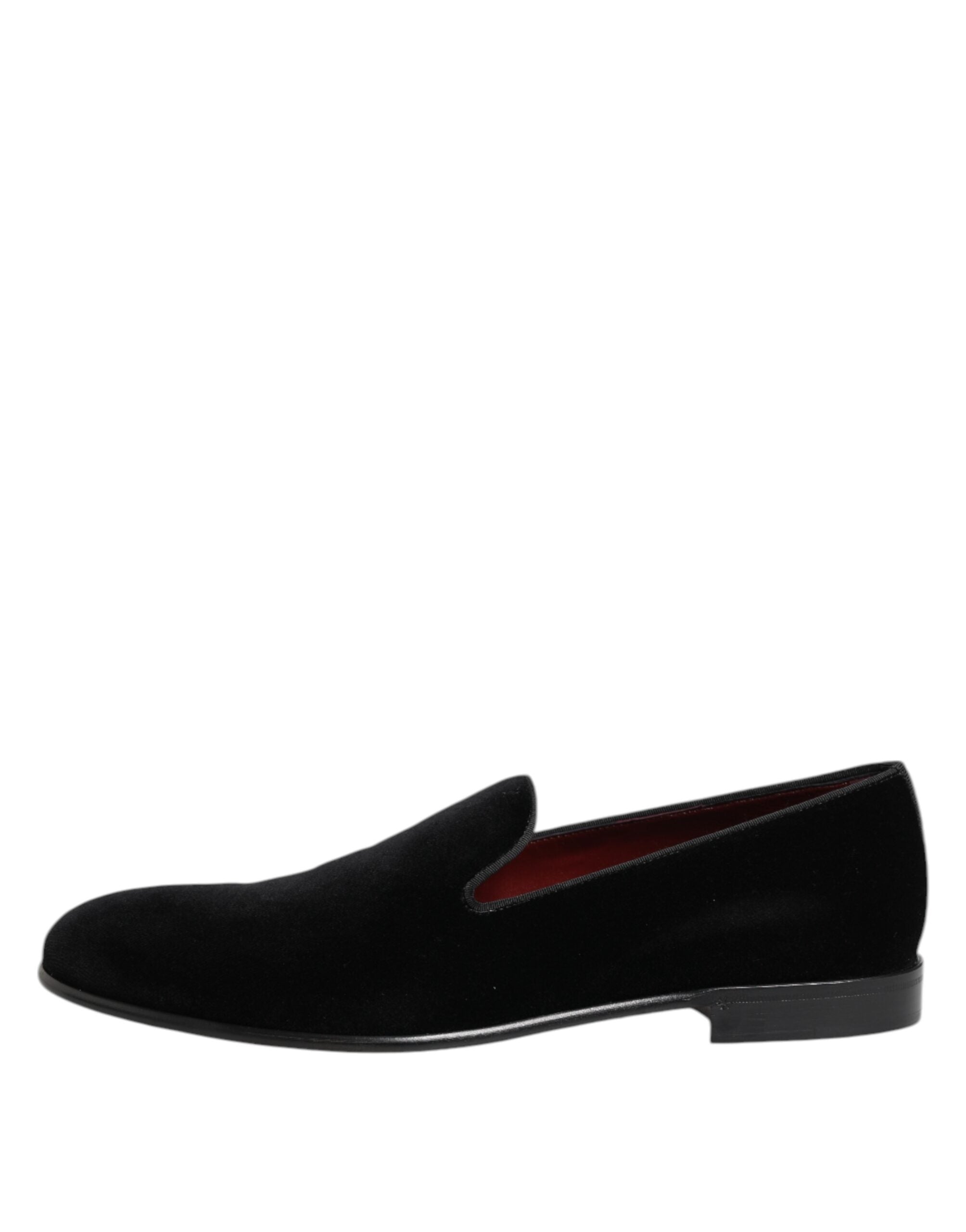 Black Velvet Slip-On Loafers Men's Formal Shoes
