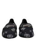 Blue Logo Cotton Loafers Formal Dress Shoes