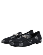 Blue Logo Cotton Loafers Formal Dress Shoes