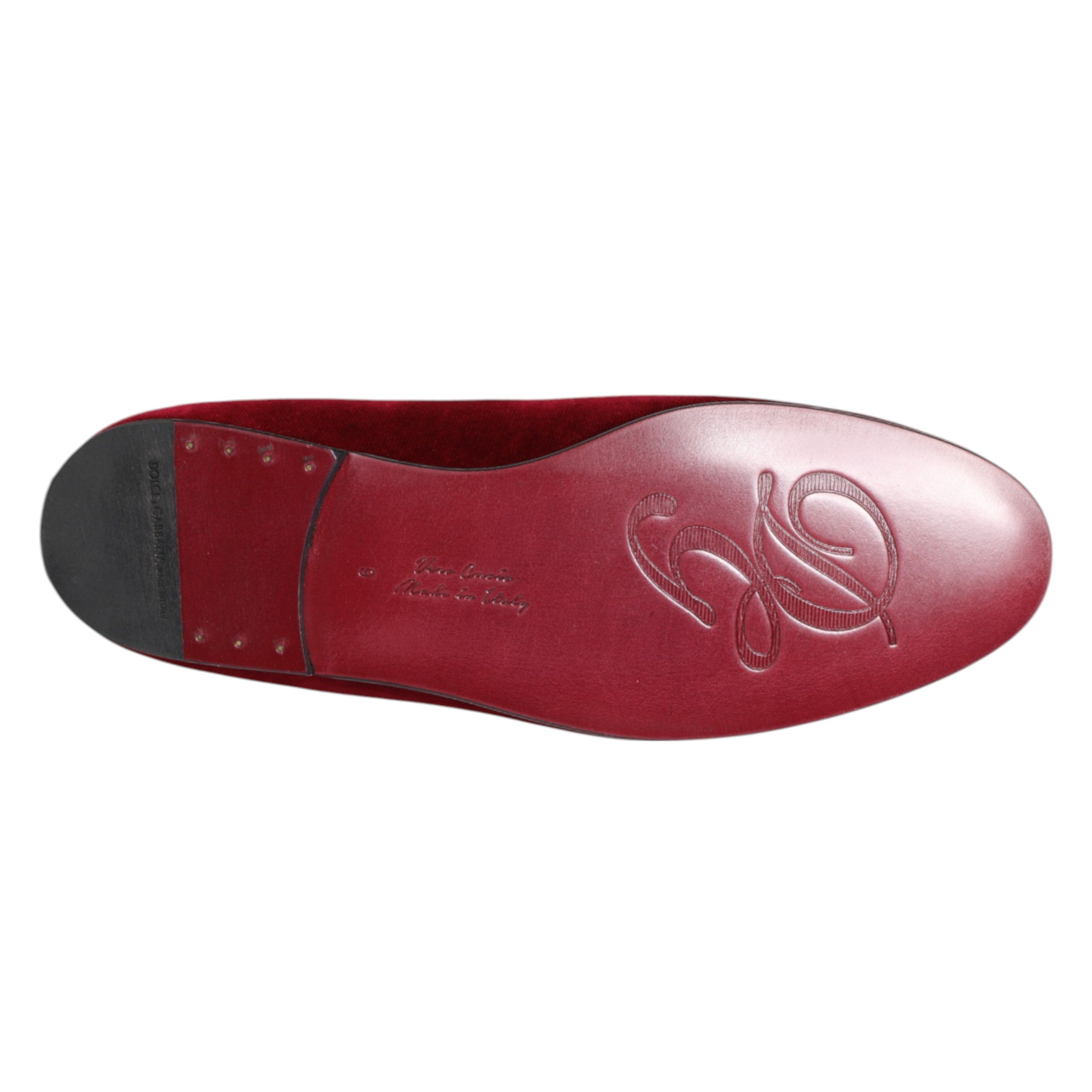 Red Velvet Gold Crown Men's Loafers Shoes