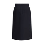 Valentino Garavani Black Wool Oves Aries Midi Skirt