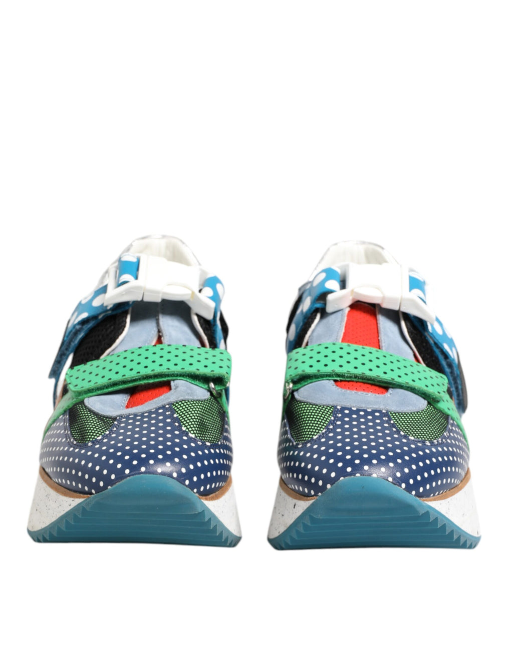 Mehrfarbige Leder-Low-Top-Sneakers