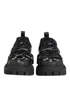 Black Low Top Lace Up Trekking Sneakers Shoes