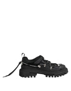 Black Low Top Lace Up Trekking Sneakers Shoes
