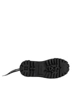 Black Low Top Lace Up Trekking Sneakers Shoes