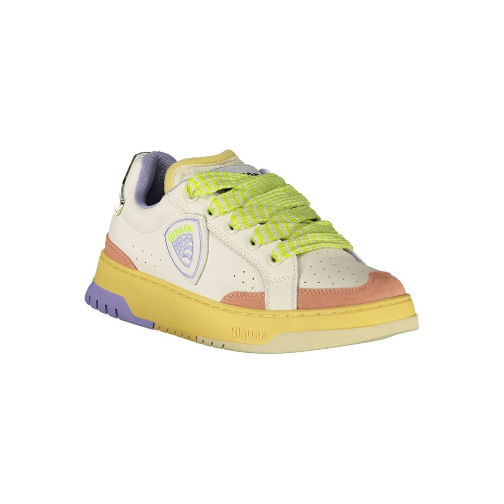 White Polyurethane Women's Sneaker