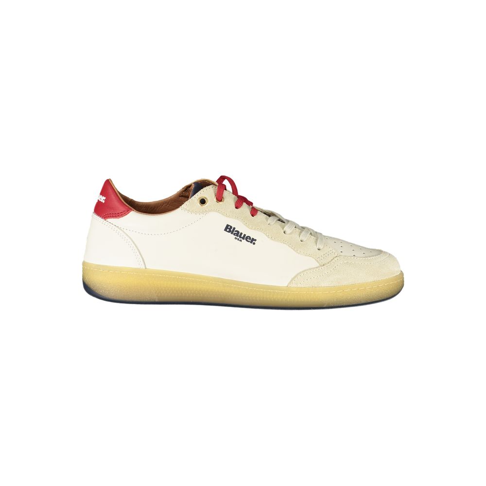 White Polyurethane Men's Sneaker