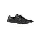 Black Leather Women Sneaker