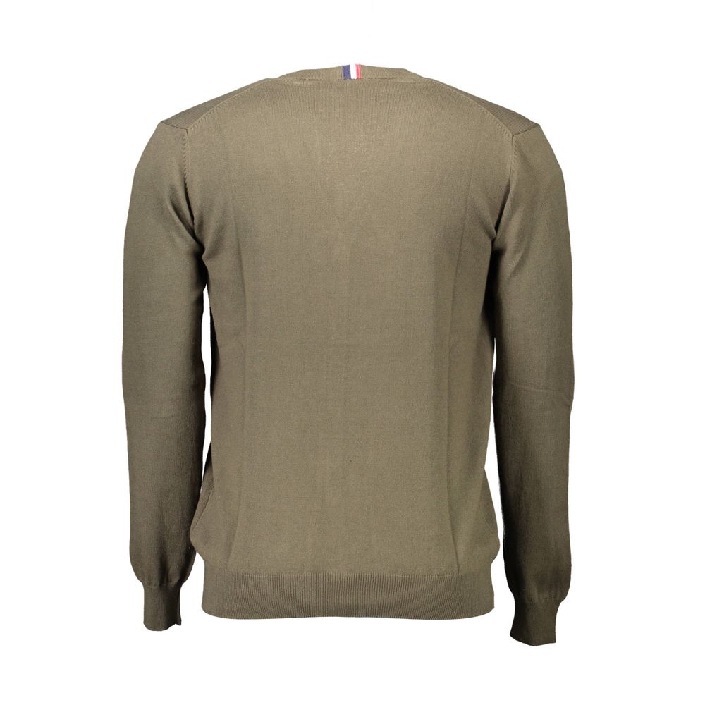 Grüne Herren-Strickjacke aus Baumwolle