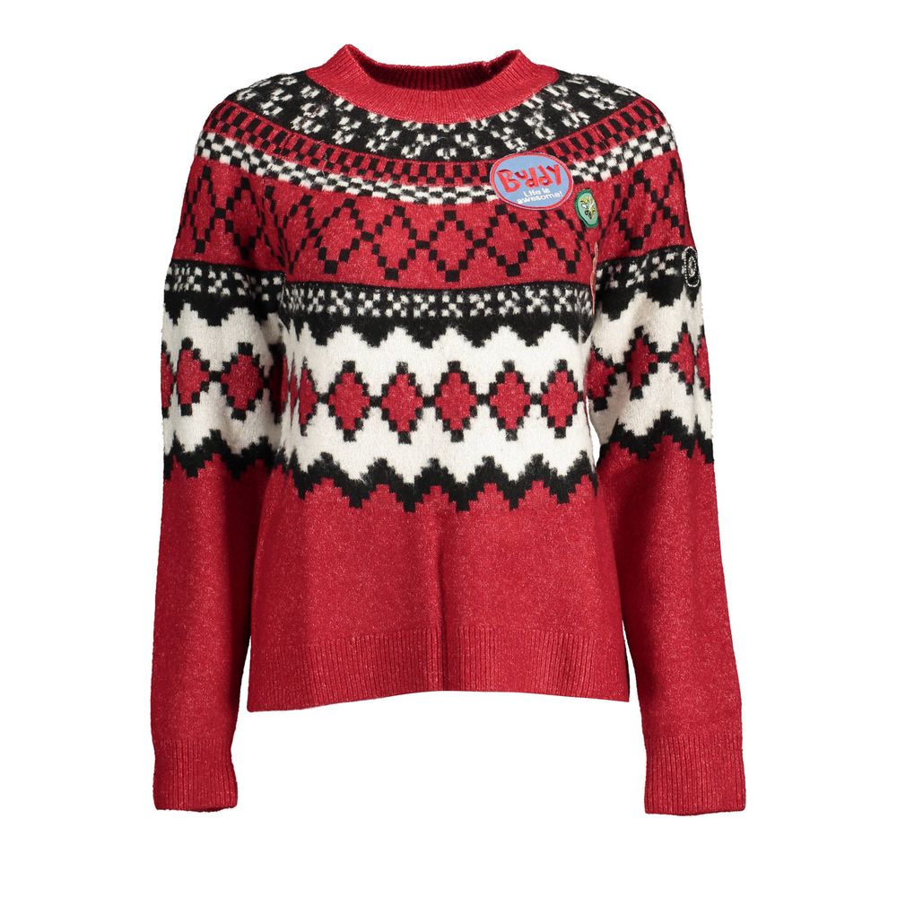 Roter Polyester-Pullover für Damen