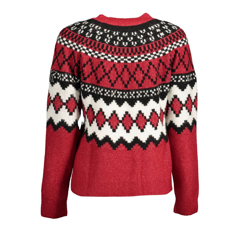 Roter Polyester-Pullover für Damen