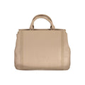 Beige Damenhandtasche aus Polyurethan