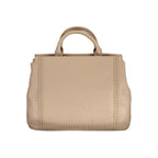 Beige Damenhandtasche aus Polyurethan