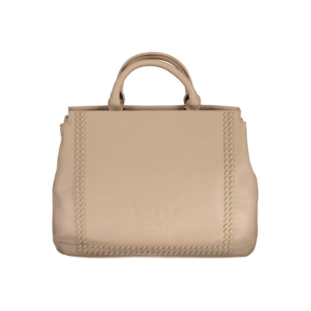 Beige Damenhandtasche aus Polyurethan
