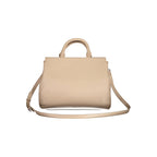 Beige Damenhandtasche aus Polyurethan