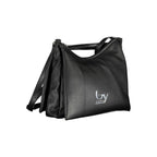 Black Polyurethane Women Handbag