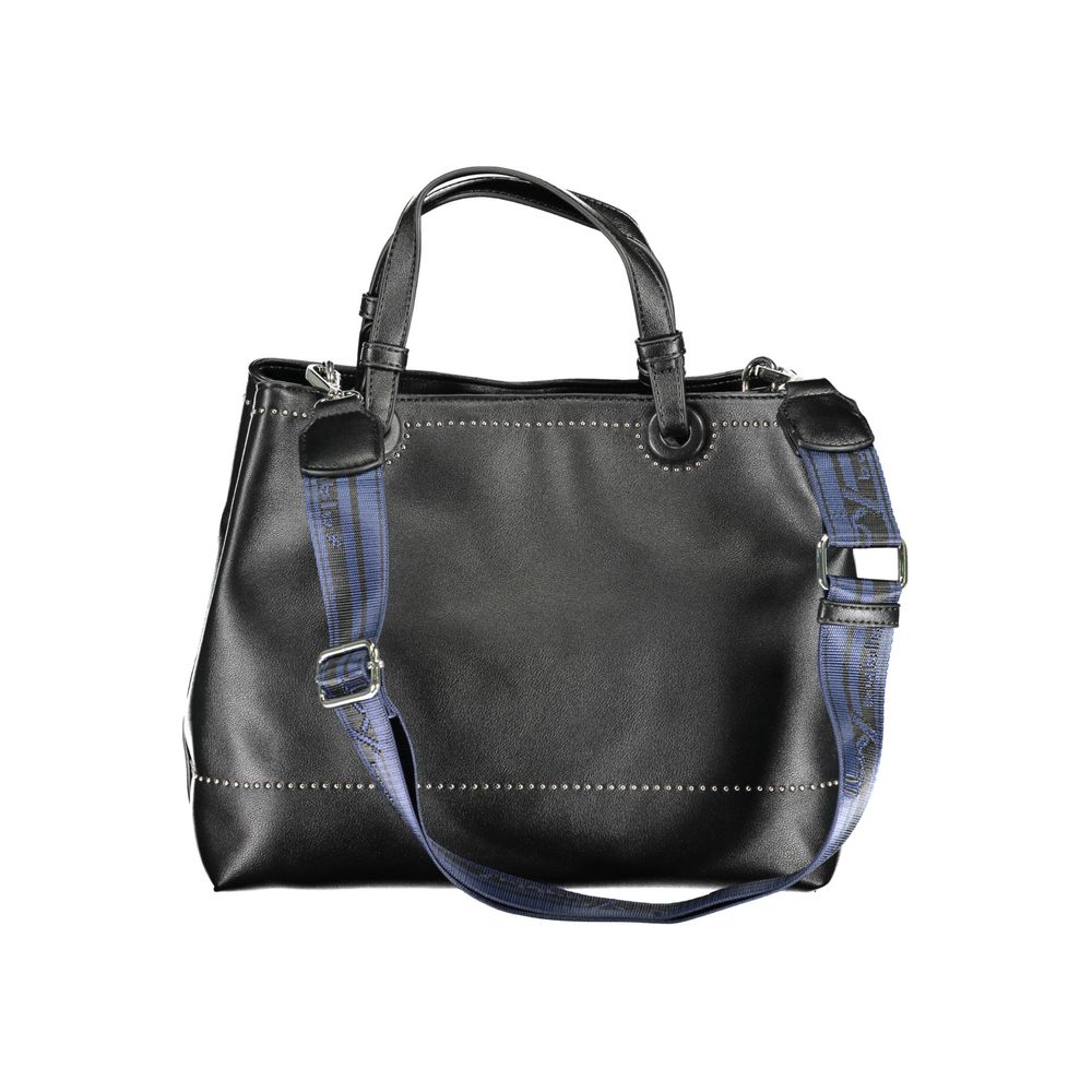 Schwarze Polyurethan Damenhandtasche